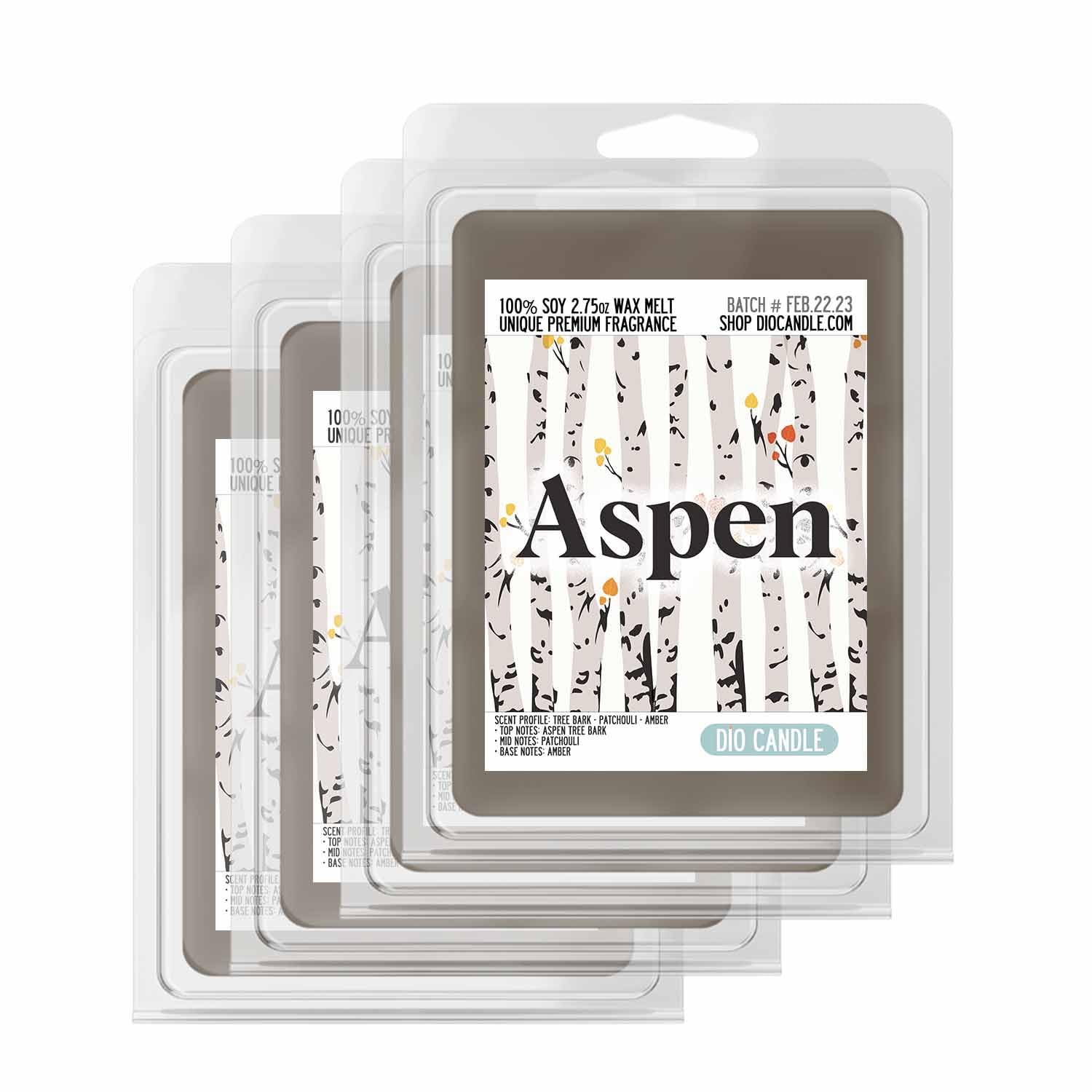 Aspen Scented Wax Melts - Smells Like Tree Bark - Patchouli - Amber - 100% Naturally Vegan Soy and Premium Fragrance | Great Gift | Handmade in Denver, Colorado (4 Pack Wax Melts)