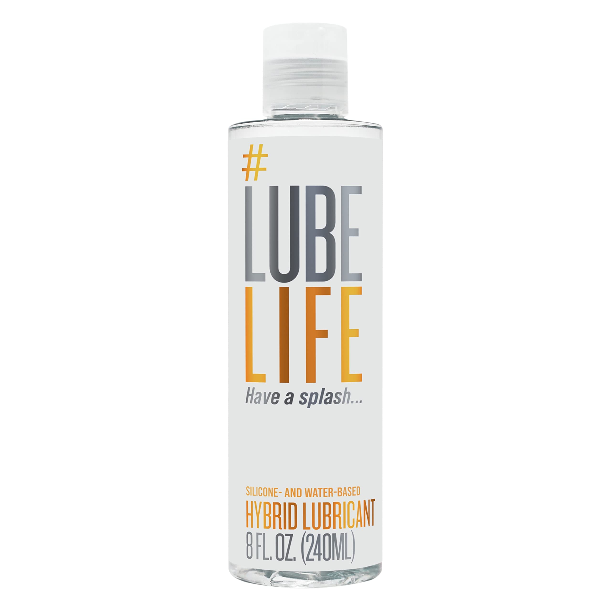 Lube Life Silicone and Water-Based Hybrid Lubricant, Long Lasting Lube for Men, Women and Couples, 8 Fl Oz