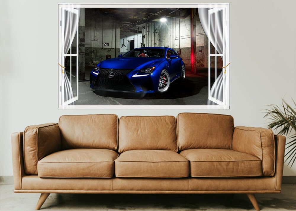 JVERF - JZZE16335 Lexus RCF Vossenblue| Self-Adhesive Open Window Wall Sticker