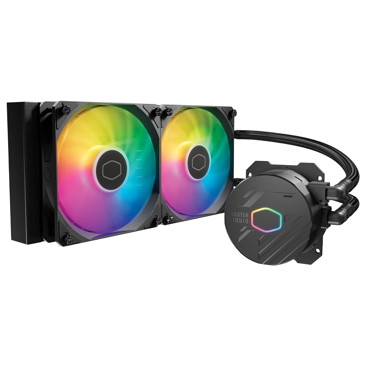 Cooler Master MasterLiquid 240L Core ARGB CPU Liquid Cooler - Dual Chamber Gen S Pump, Superior Radiator and 120 mm ARGB Fans, LGA 1700 and AM5 Brackets - Black