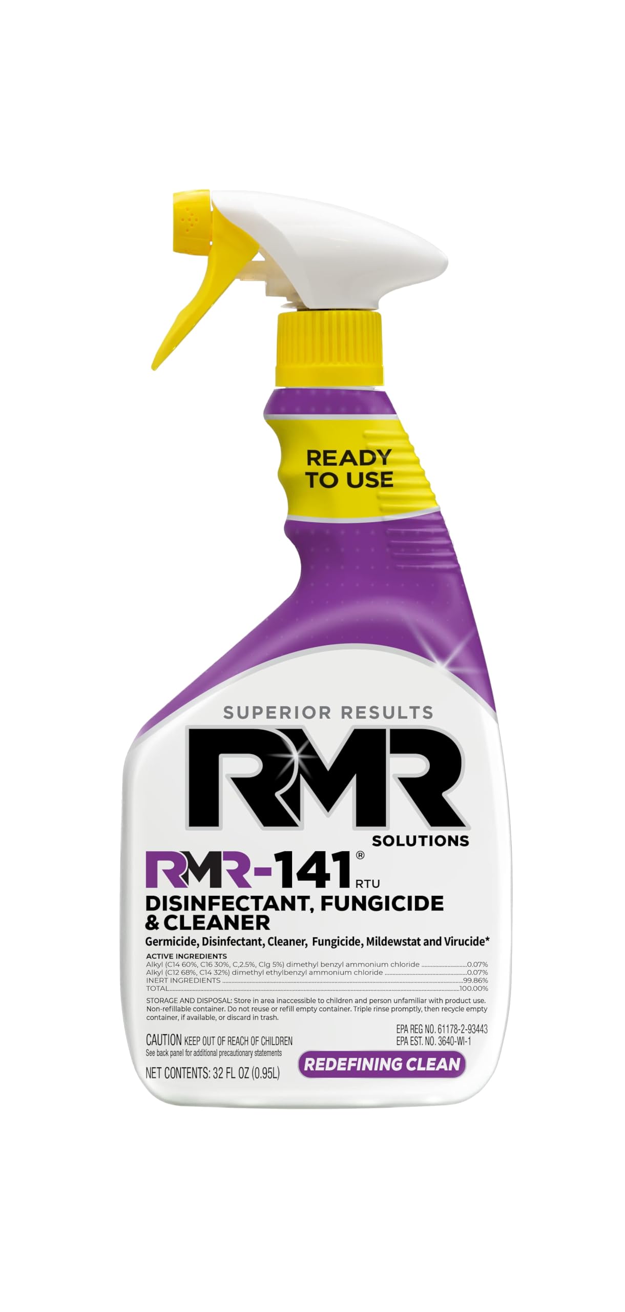 RMR-141 EPA Registered Mold and Mildew Killer, Eliminates Odors, Removes Mold, Mildew, Bacteria, and Viruses, 32-Ounce Bottle