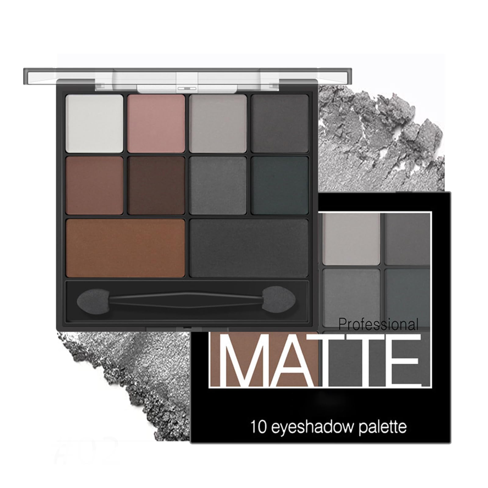 Excefore Smokey Eyeshadow Palette, Matte Eye Shadow Pallets for Women Long Lasting, Professional Highly Pigmented Black Eyeshadow Makeup Palette, Waterproof Eyeshadow With Dual-Ended Applicator Brush