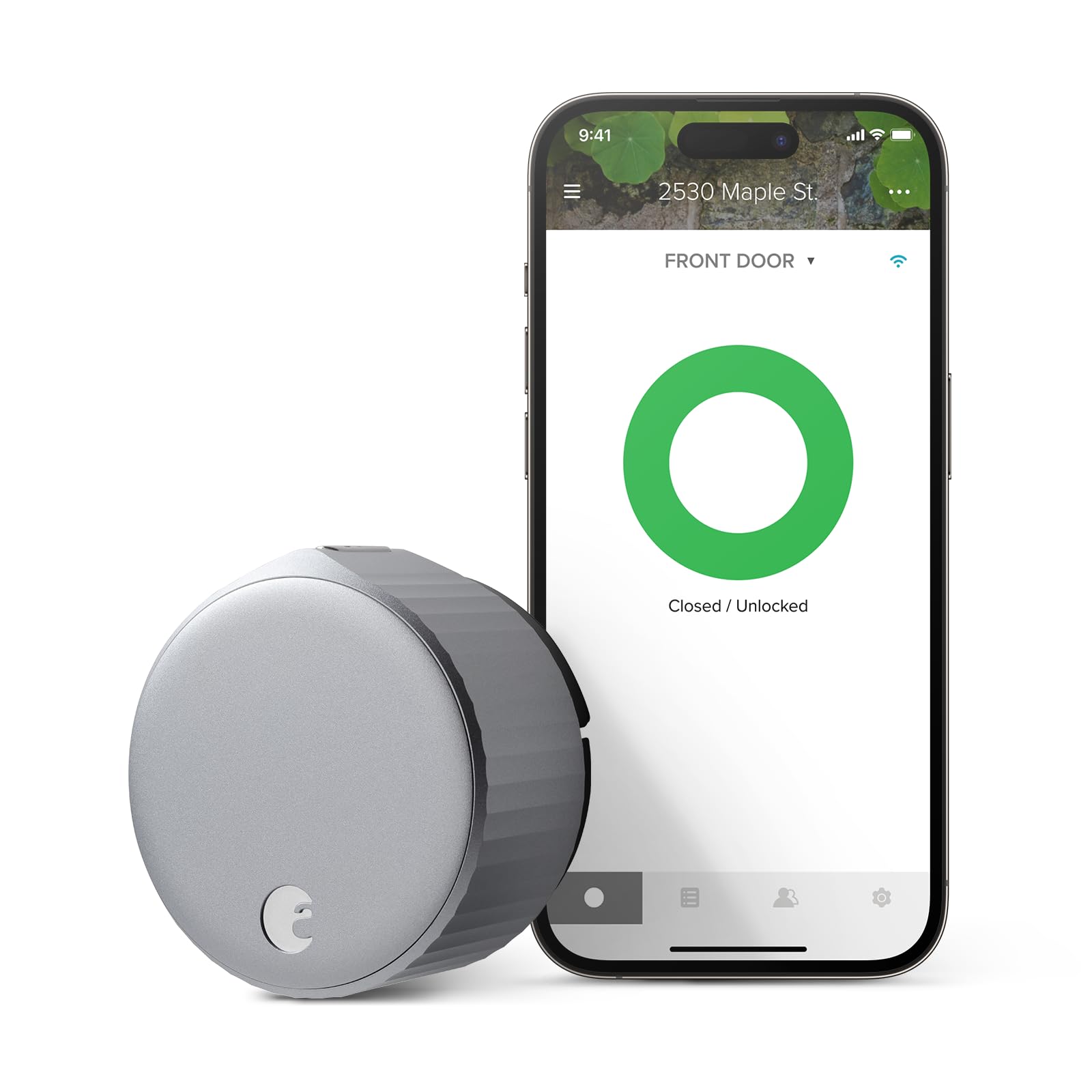 August HomeSilver Wi-Fi Connected Smart Keyless Entry Door Lock, Electronic Door Lock Fits Your Existing Deadbolt in Minutes, ‎ ‎AUG-SL05-M01-S01