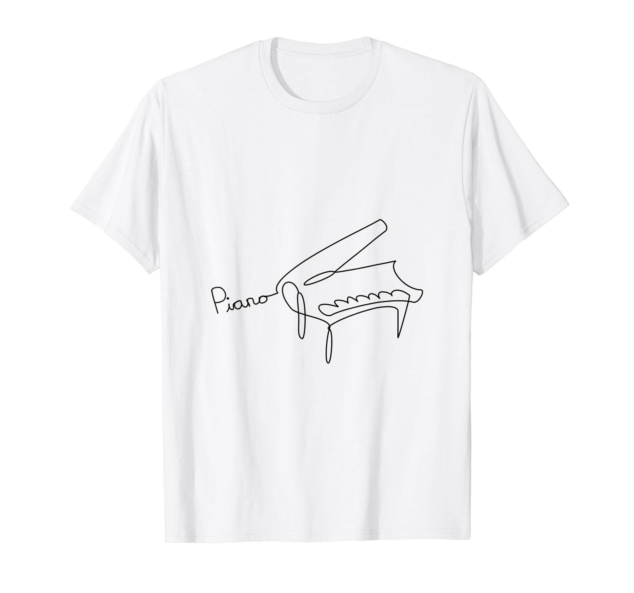 Pianist Design One-Line Grand Piano T-Shirt