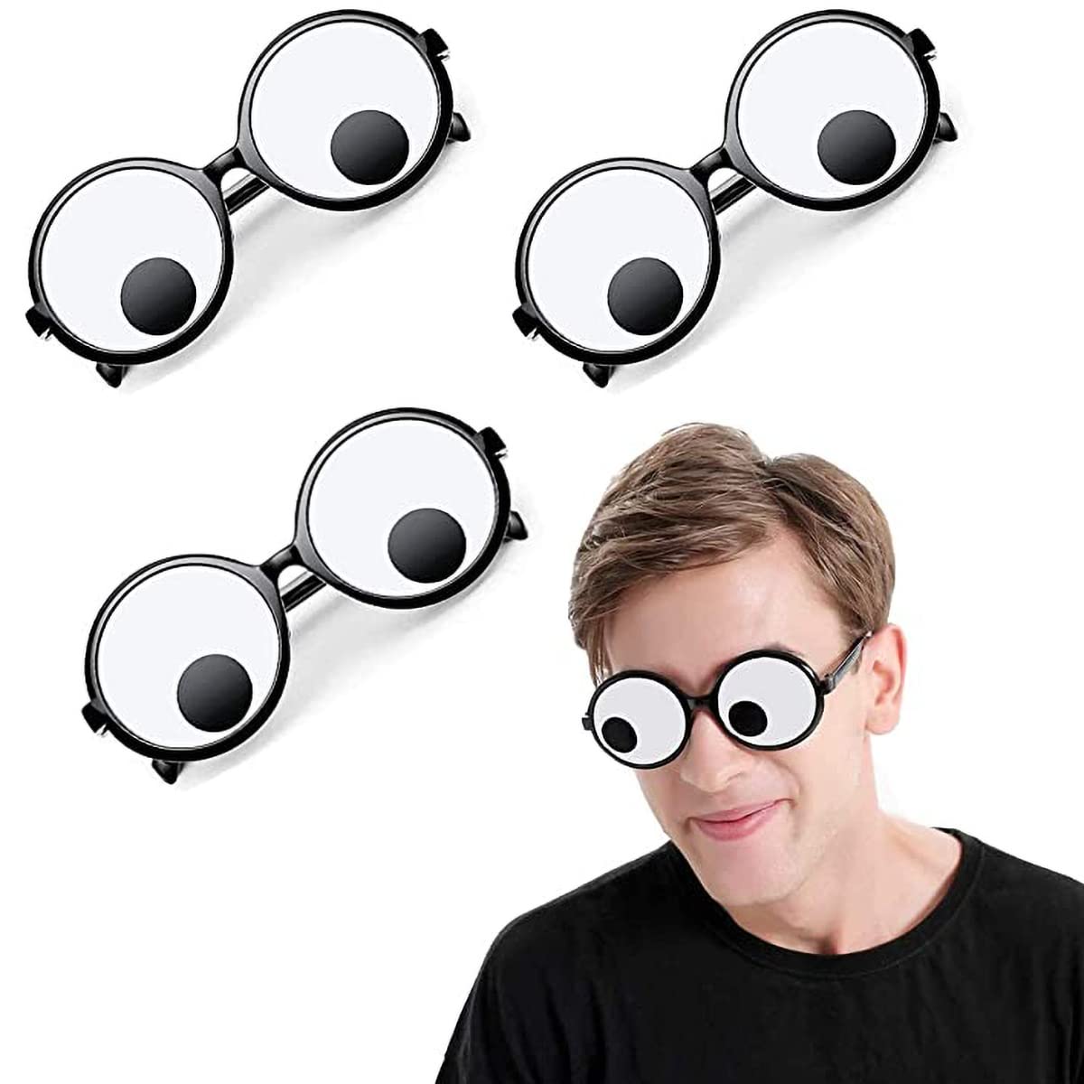 Delphinus Googly Eyes Glasses, Funny Googly Eyes Goggles Shaking Party Glasses