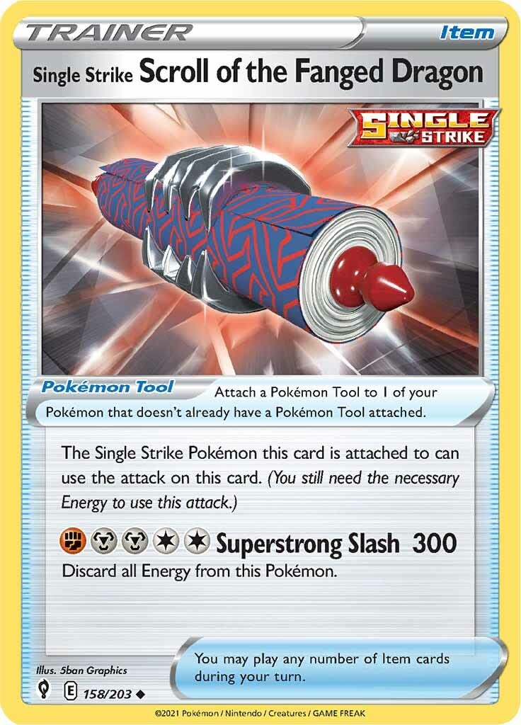 PokemonSingle Strike Scroll of The Fanged Dragon - 158/203 - Uncommon - Sword & Shield - Evolving Skies