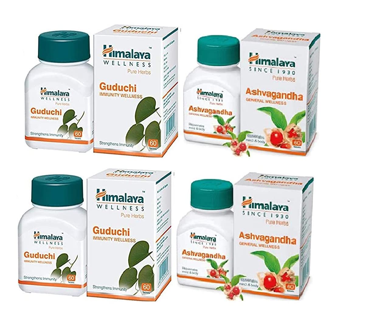 ESTORE4U Himalaya Combo Guduchi And Ashvagandha Tablet Pack Of 4 By Estore4u