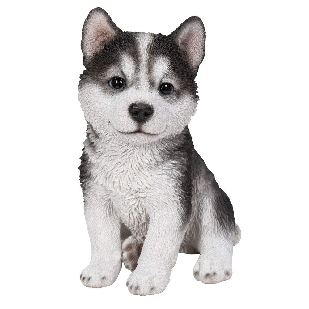 Pacific Giftware Realistic Animal Sitting Husky Puppy Collectible Home Decor Figurine