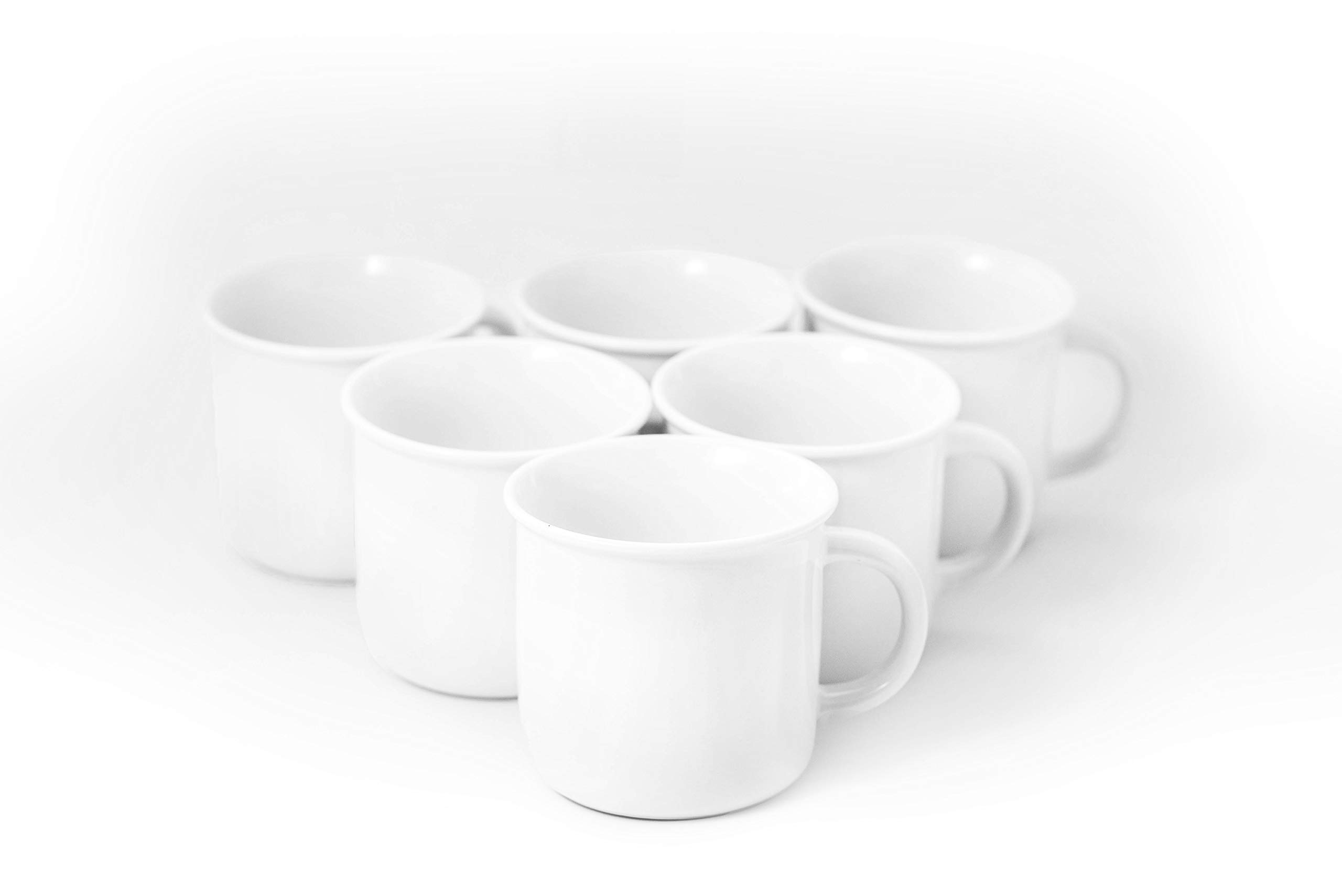 Amuse- Professional Porcelain Bistro Collection Camping Mug- Set of 6- 13 oz