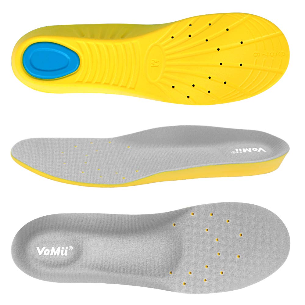 VoMii Unisex Shoe Insoles for Men and Women, Memory Foam, High Arch Support, Plantar Fasciitis Relief, Shock Absorption, 100% Risk Free Purchase