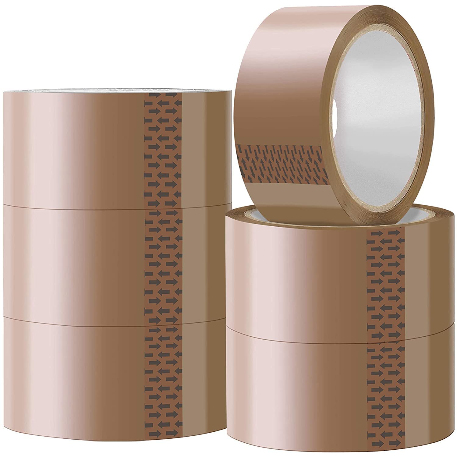 KARAN KING6 Rolls General Purpose Packaging Tape All Purpose Adhesive Tape for Sealing Boxes and Parcels, FSC Certified Shipping Tape - Brown 48mm x 66m