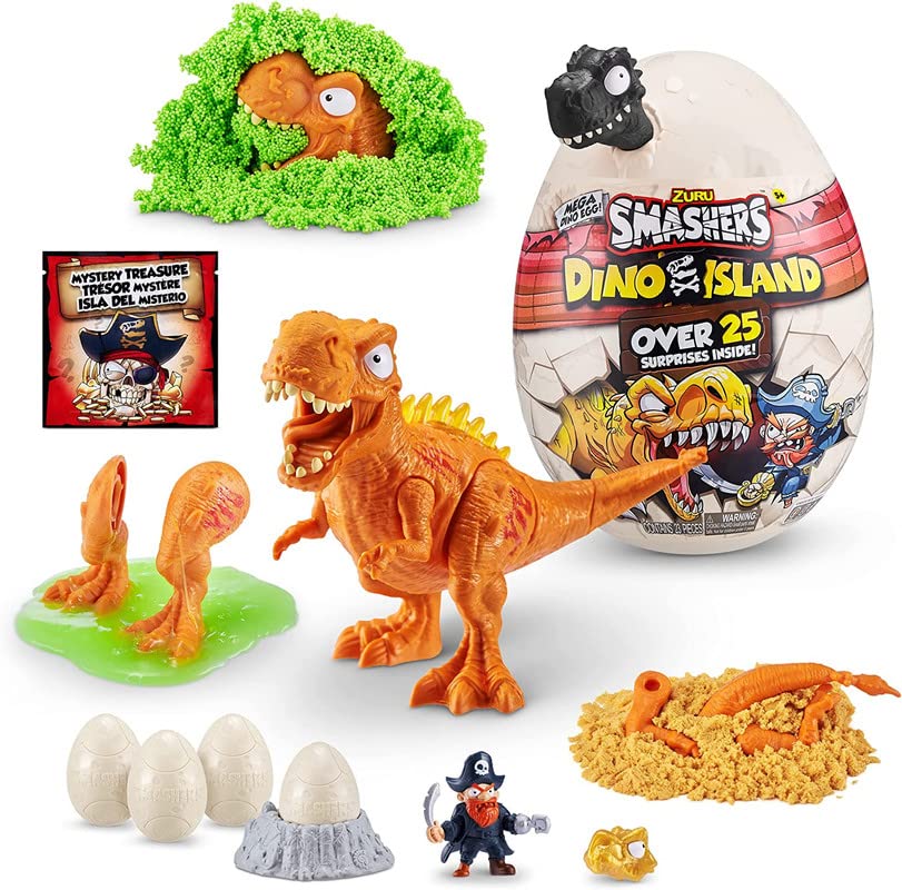 Toy Garrage Dino Island Mega Egg T-Rex Toy by ZURU, Dinosaur Toys for Kids 5+, Includes 25 Surprises - Great Filled with Slime, Sand and More, Ages 5+