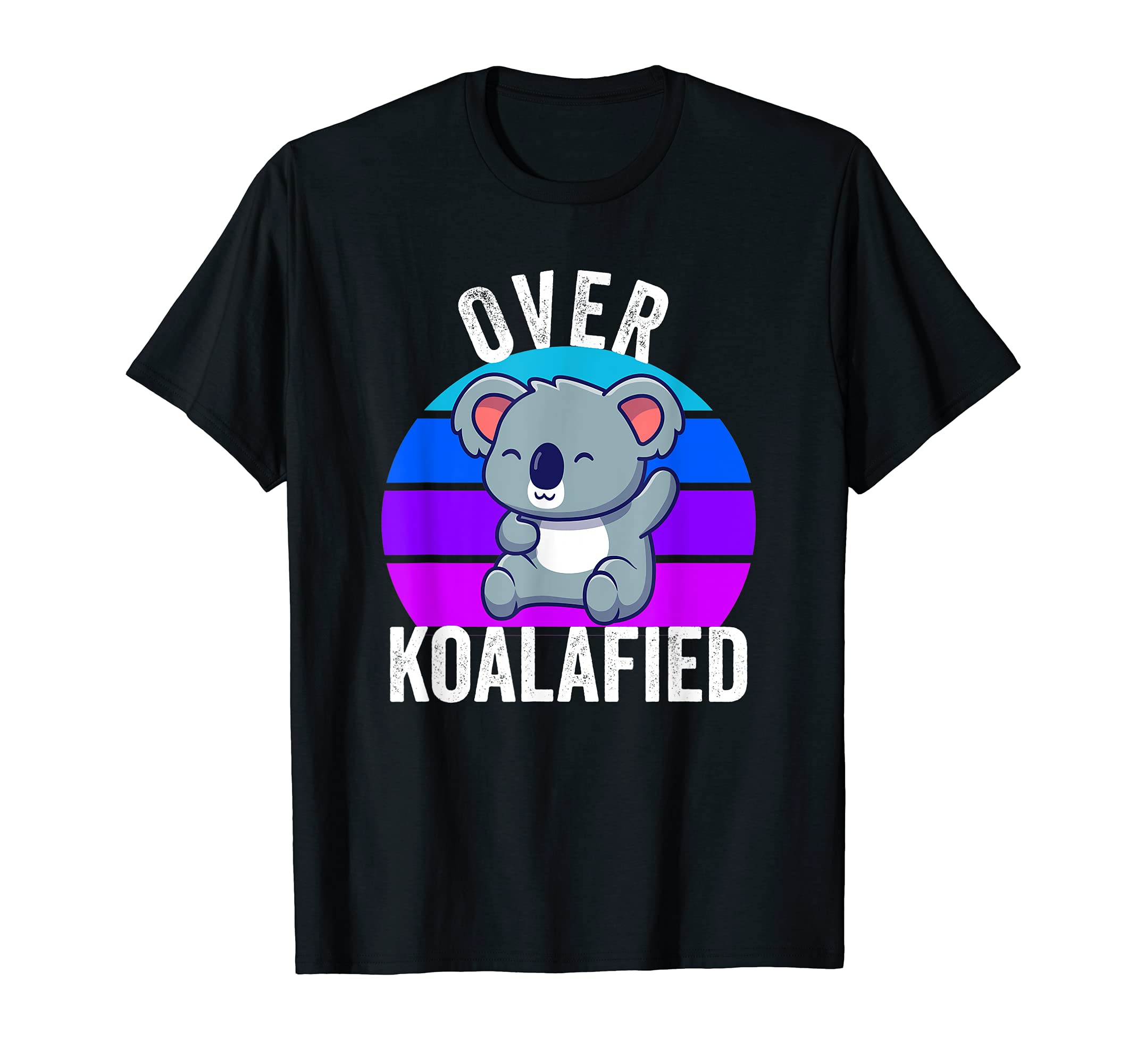 Over Koalafied Cute Smiling Koala Vintage Sunset Background T-Shirt