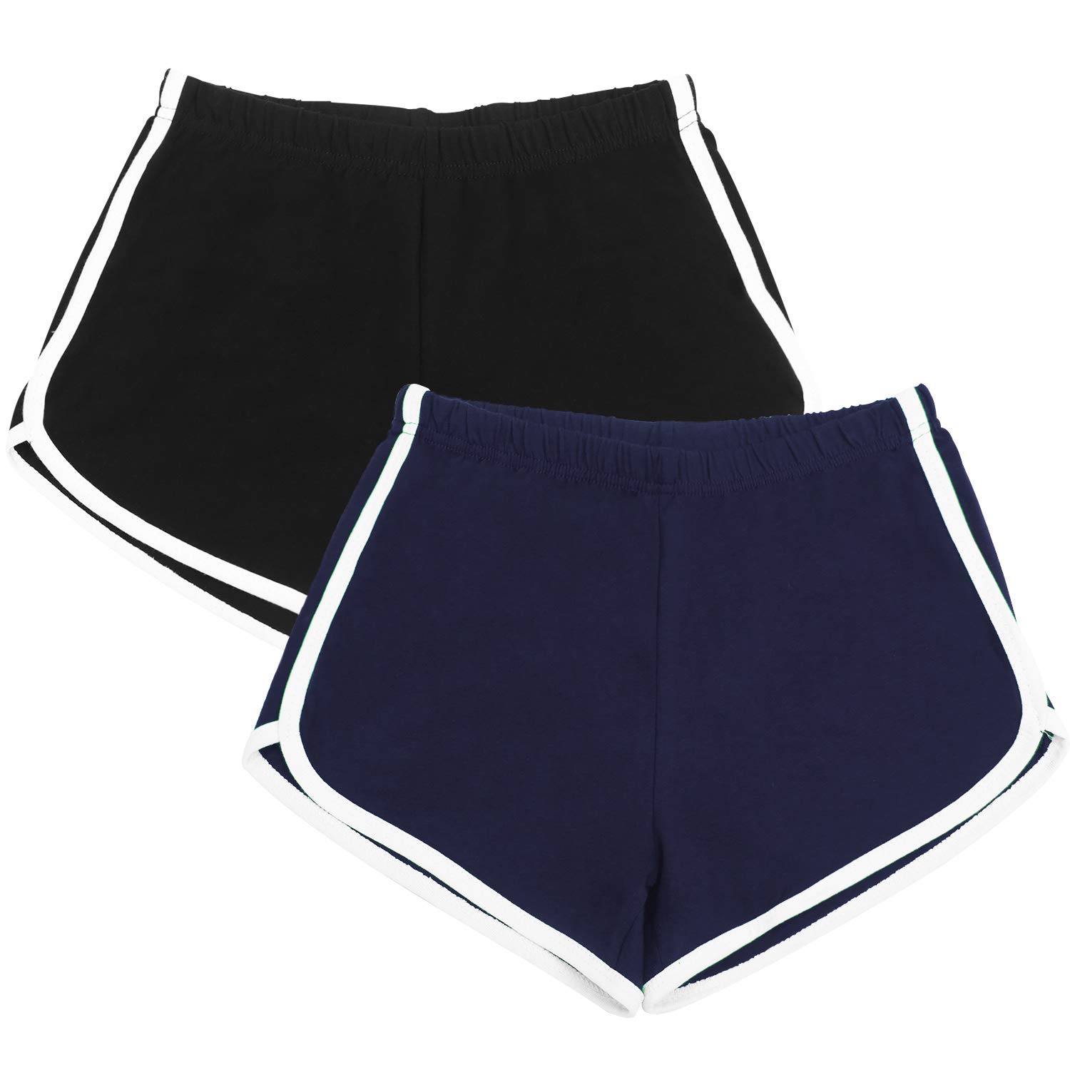 URATOT2 Pack Cotton Sport Shorts Yoga Dance Short Pants Summer Athletic Shorts