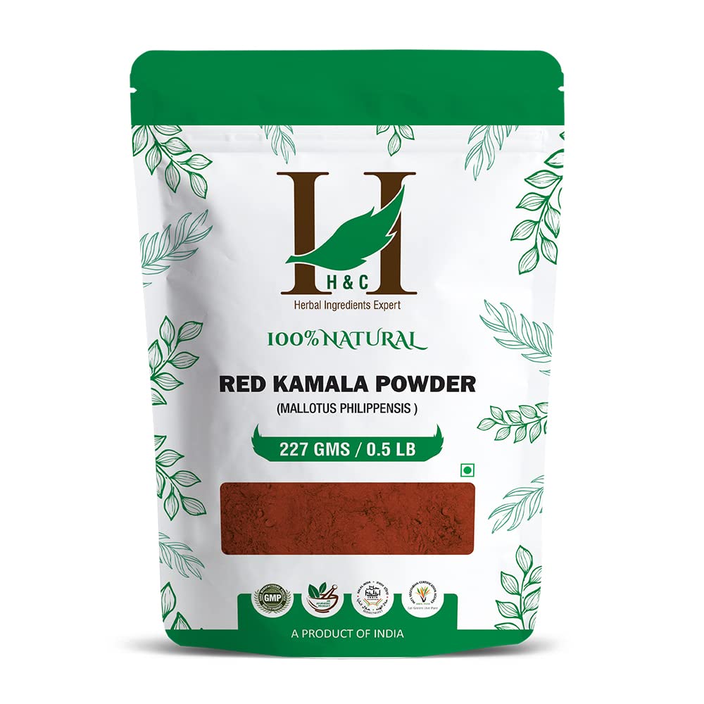 H&C Herbal Ingredients Expert Natural Red Kamala Powder - 227g For Hair