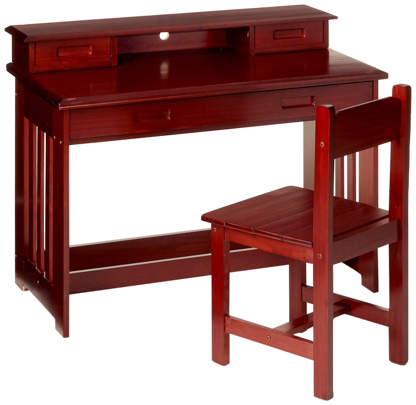 Discovery World FurnitureMerlot Desk, Hutch, & Chair Bedroom Furniture, Merlot