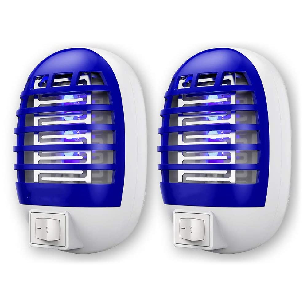 ELECDON2 Pack Mosquito Killer, Electronic Fly Zapper, Bug Zapper Indoor, Fruit Fly Trap, Fruit Fly Killer with Blue Light, Safe - Non-Toxic - Silent - Effective Operation UV Insect Killer (EU Plug)