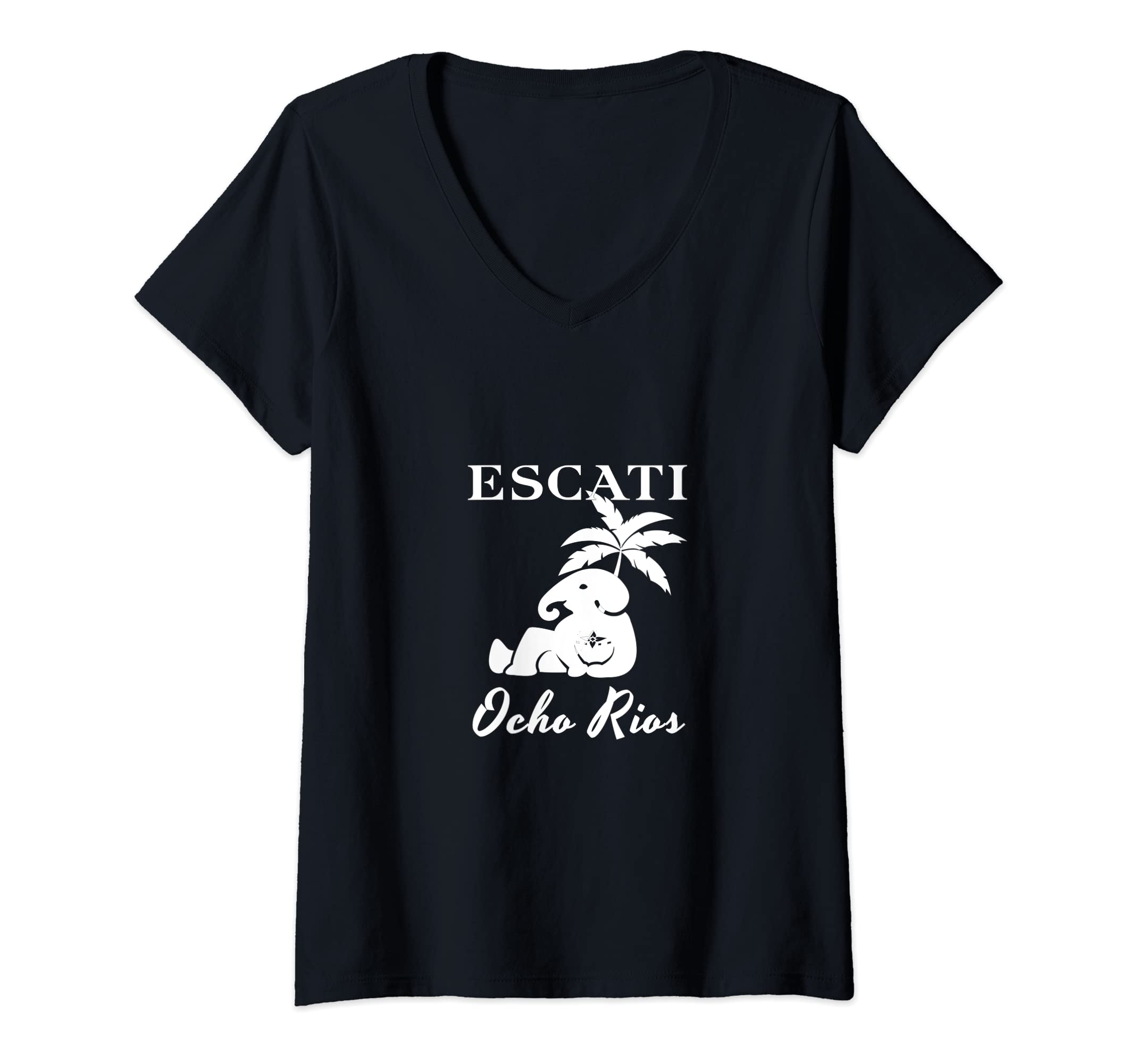 Womens Escati Elephant Ocho Rios V-Neck T-Shirt