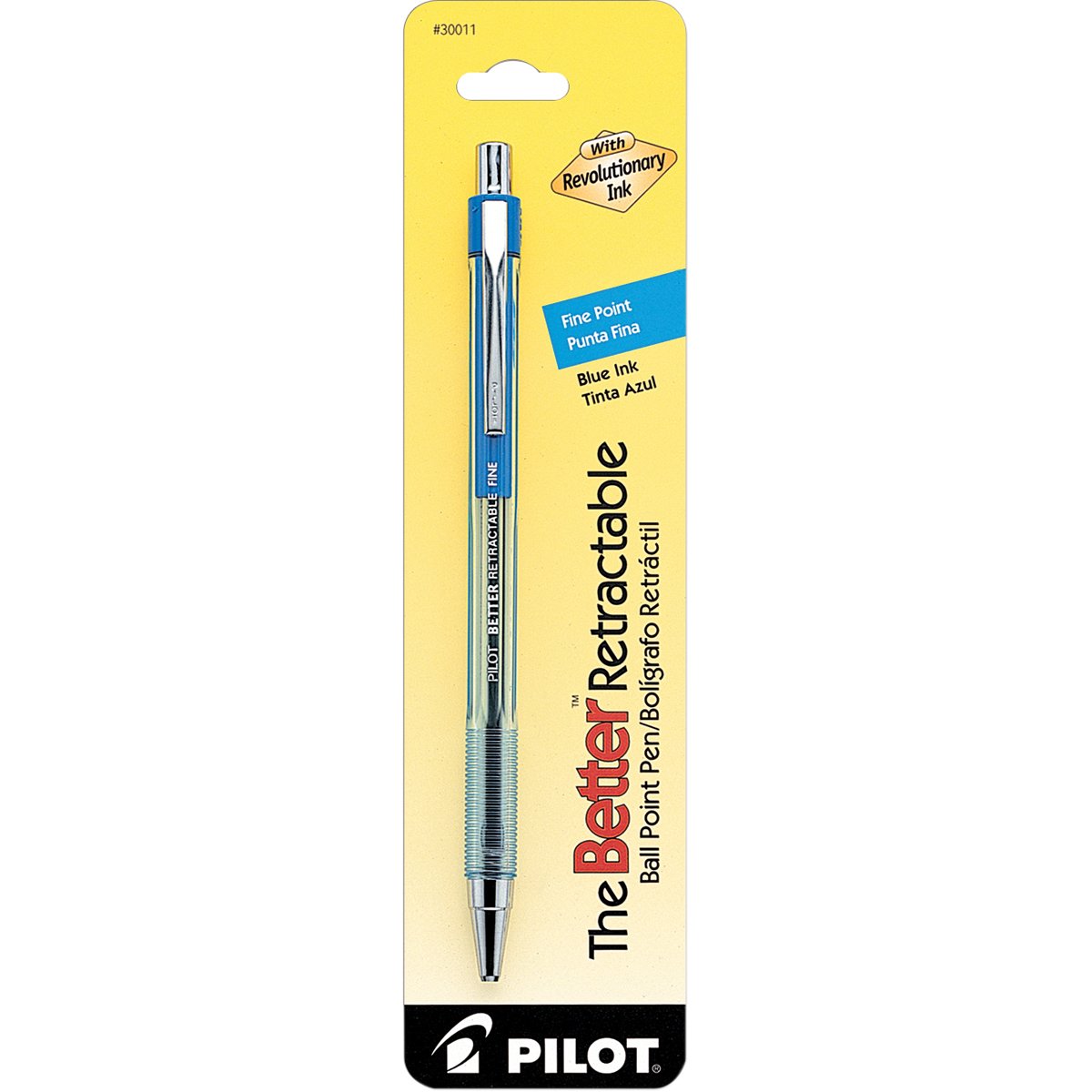 PilotThe Better Retractable Ballpoint Pen, Fine Point, Blue Ink, Single Pen (30011)