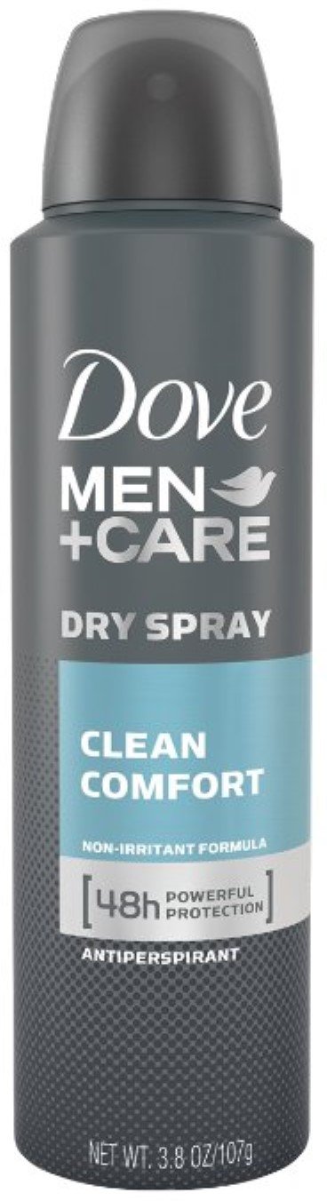 Dove Men + Care Dry Spray Antiperspirant, Clean Comfort 3.8 oz (Pack of 3)