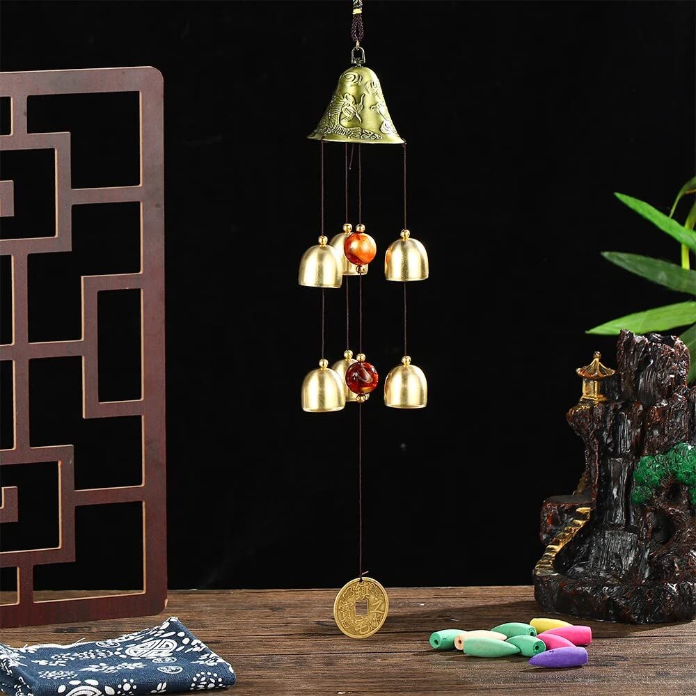 Paradigm Pictures Metal Dragon 6 Bell Windchime for Home Positivity Hangings Good Luck || Home Decor Decoration Items