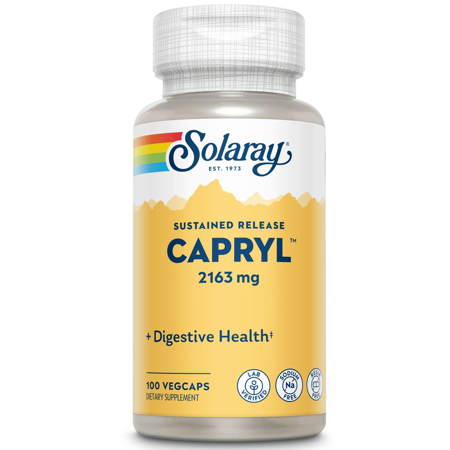 Solaray Capryl Sodium and Resin-Free Capsules,100 Count