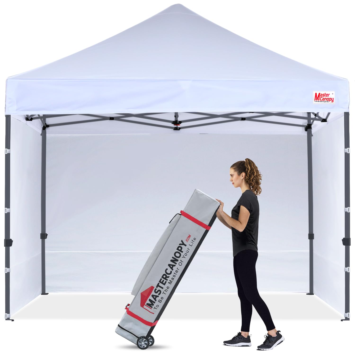 MASTERCANOPYHeavy Duty Pop-up Canopy Tent with Sidewalls (10x10,White)