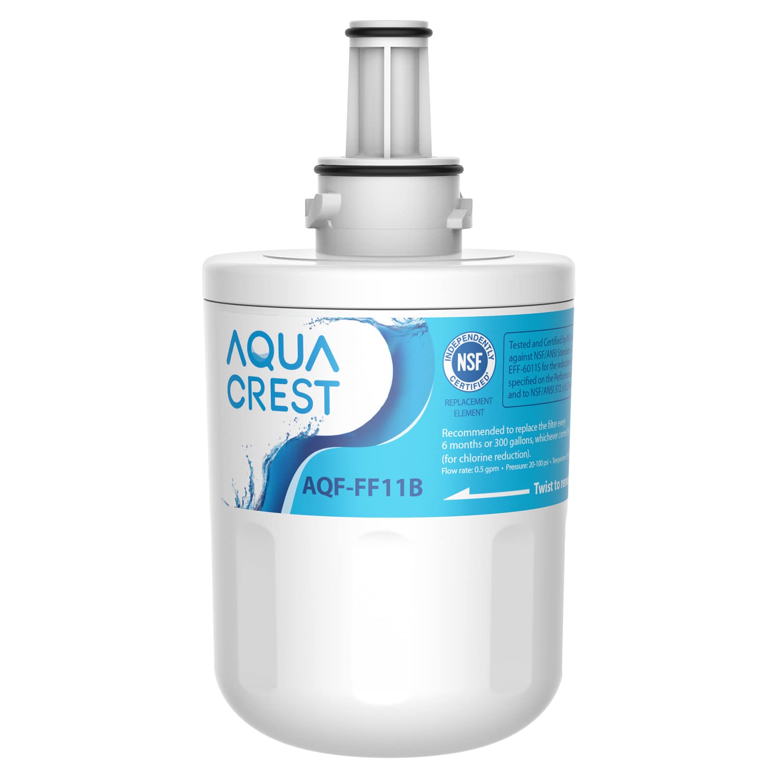 AQUA CRESTDA29-00003G Refrigerator Water Filter, Replacement for Samsung DA29-00003G, DA29-00003B, DA29-00003A, Aqua-Pure Plus, HAFCU1, RFG237AARS, FMS-1, RS22HDHPNSR, RSG257AARS, WSS-1 (1 Pack)