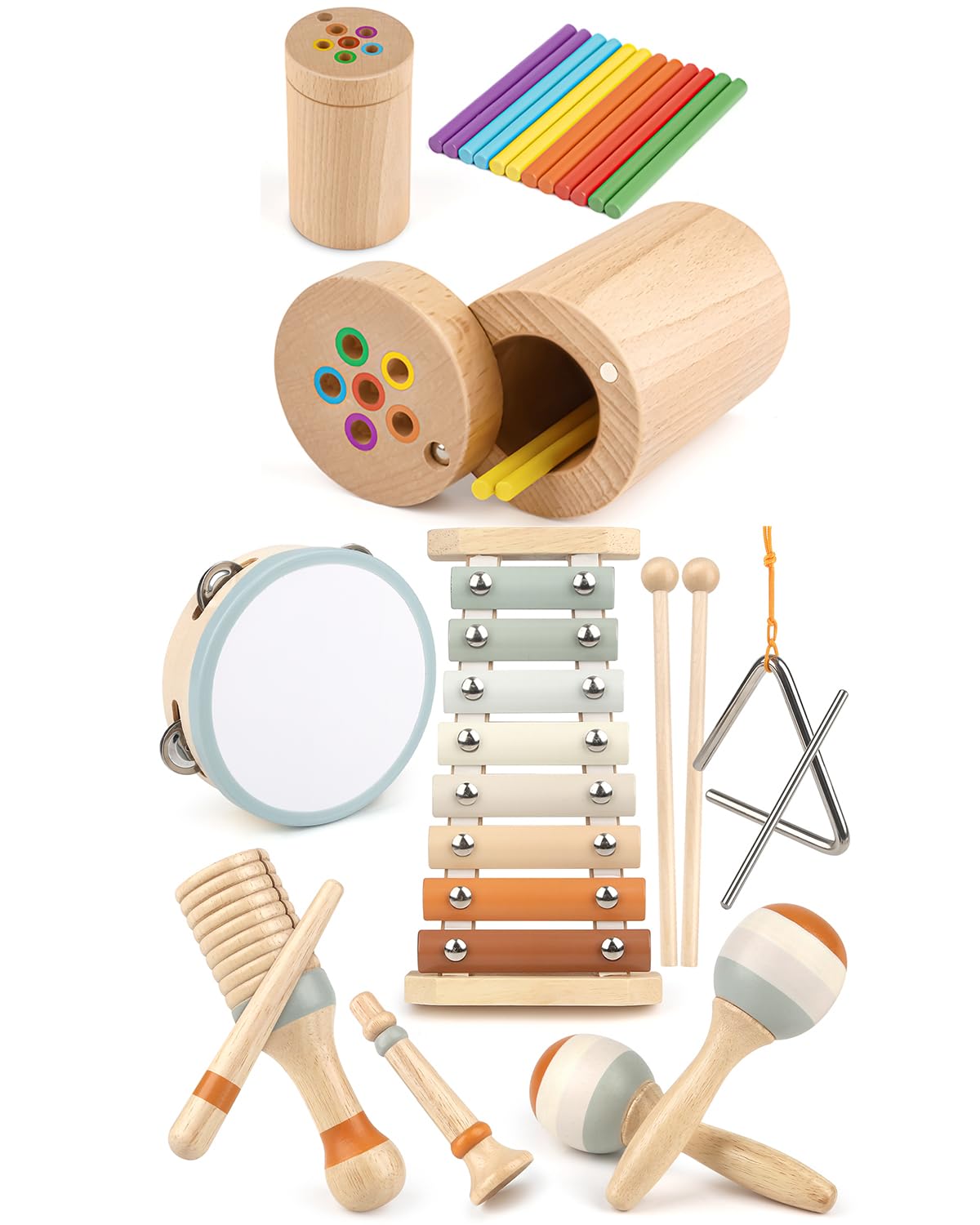 Toddler Toys for 1-2 Year Old Boy, Montessori Musical Instruments, Color Matching Motor Skills Early Educational Toy for Toddlers 1-3 12-18 Month Age, Birthday Gift for 1+ Year Old Boy Girl