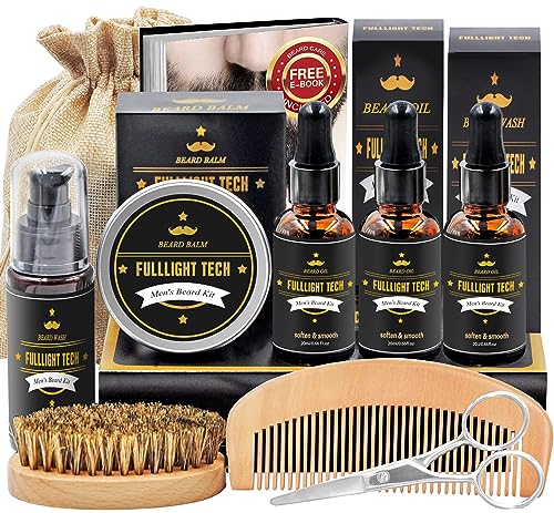 Coffret de barbe avec 9 soins et accessoires par fulllight tech