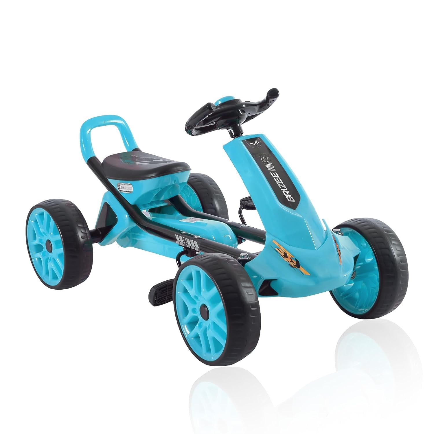 MOON Brizee Baby Pedal Go Kart,Ride On Outdoor Toys for Kids/Toddlers Adjustable Seat Suitable from 3 to 8 Years Holds upto 30Kg,Cart, Blue and black, MNSODMT05