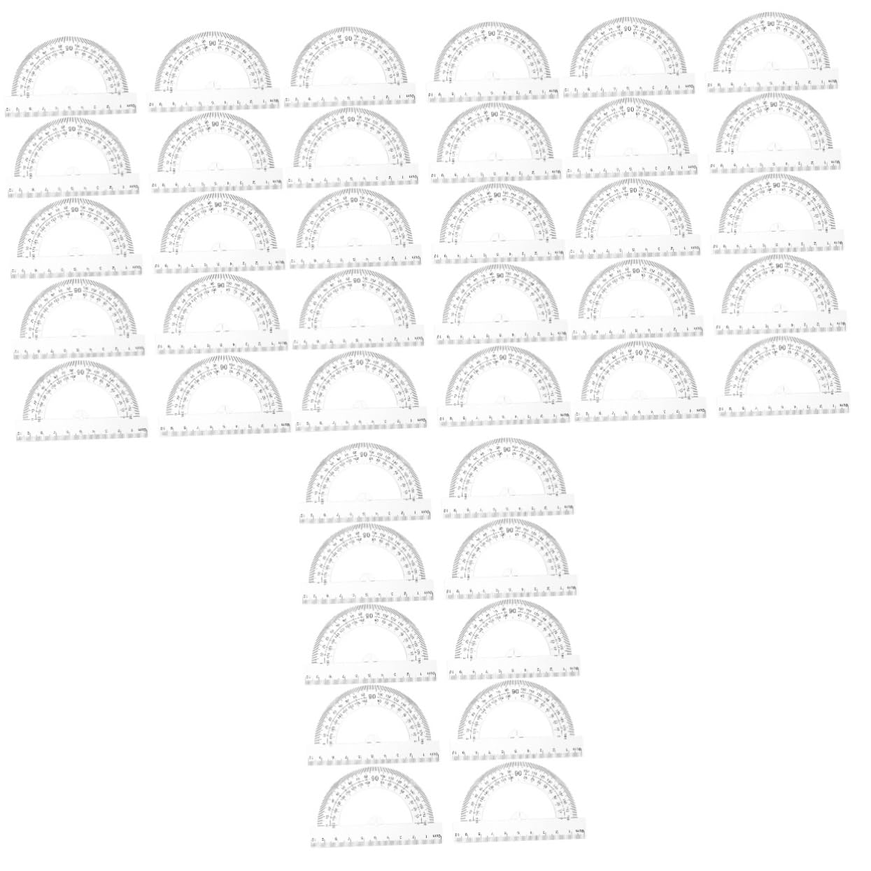 Tofficu 40 Pcs Protractor Tools Student Stationery Measuring Ruler Math Angle Tool Students Supplies Drafting Tool Multi-function Ruler Student Supplies White Plastic Neutral