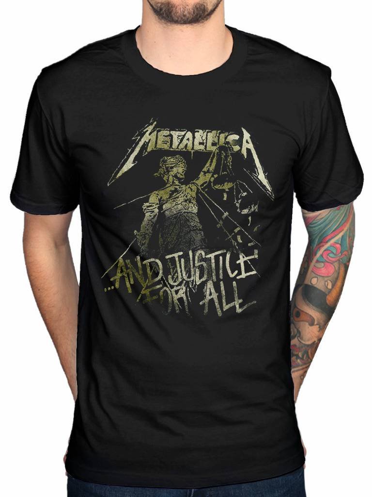 AWDIPOfficial Metallica Vintage Justice T-Shirt Band Heavy Metal James Hetfield Death Magnetic