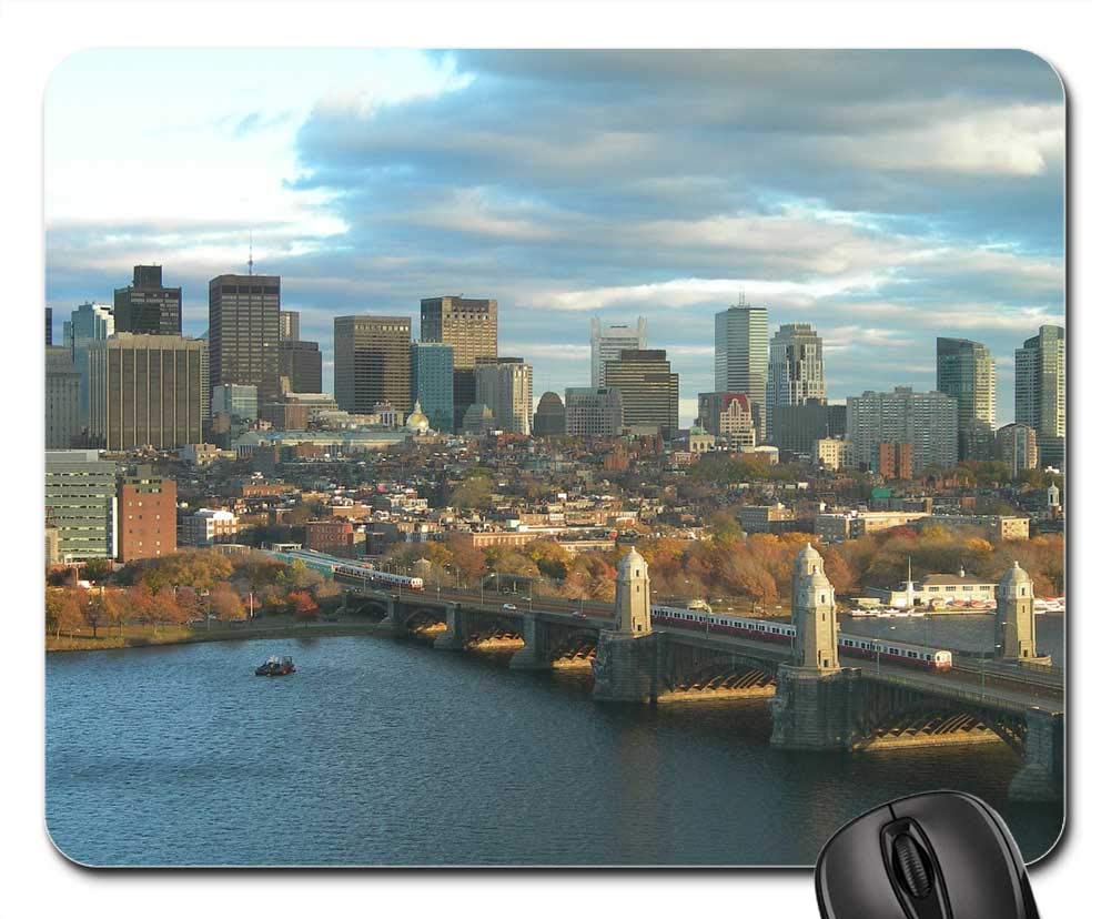 Mouse Pad - Skyline Boston City Cityscape Massachusetts