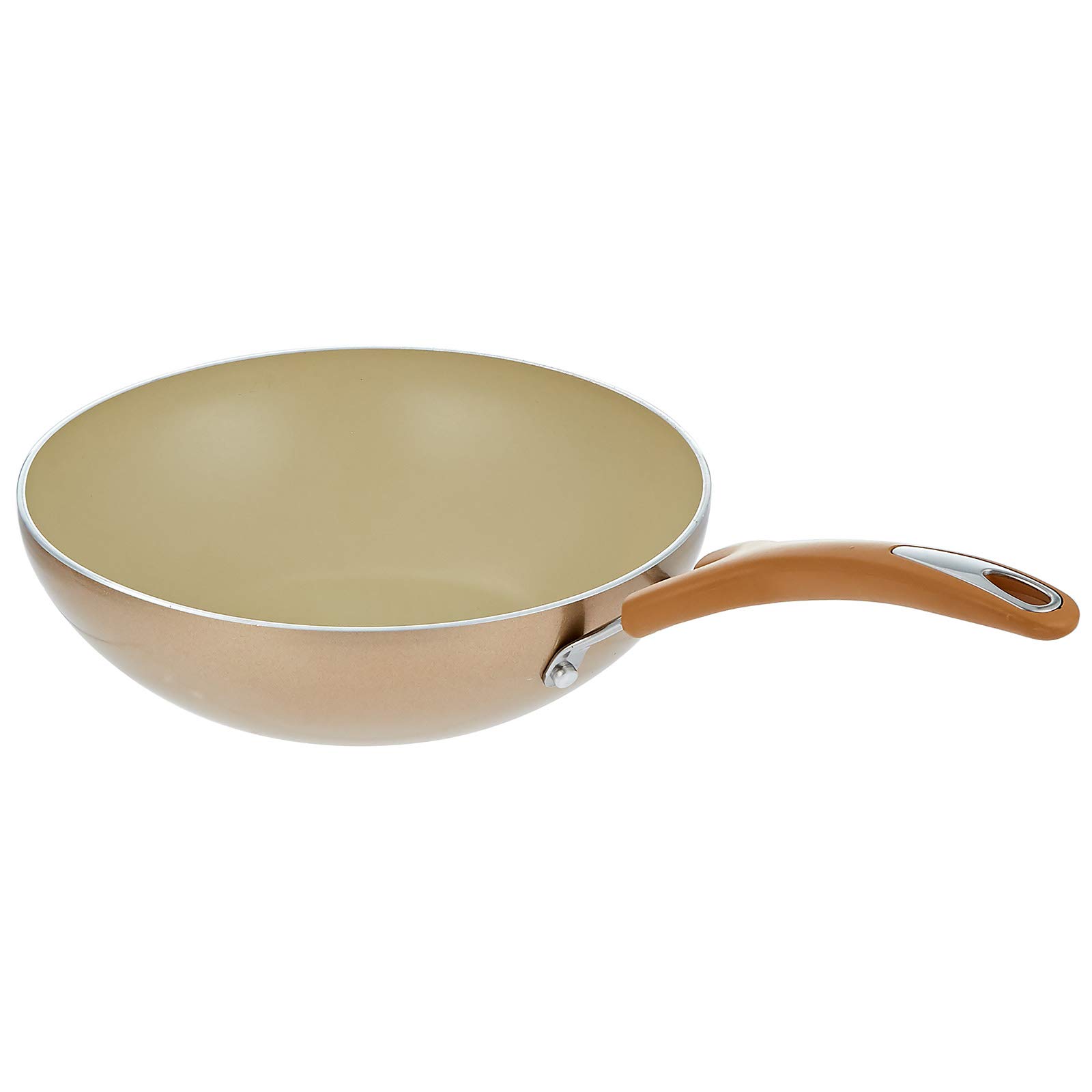 Meyer Non Stick Deep Wok, 10.25 Inch, 26 cm, Beige