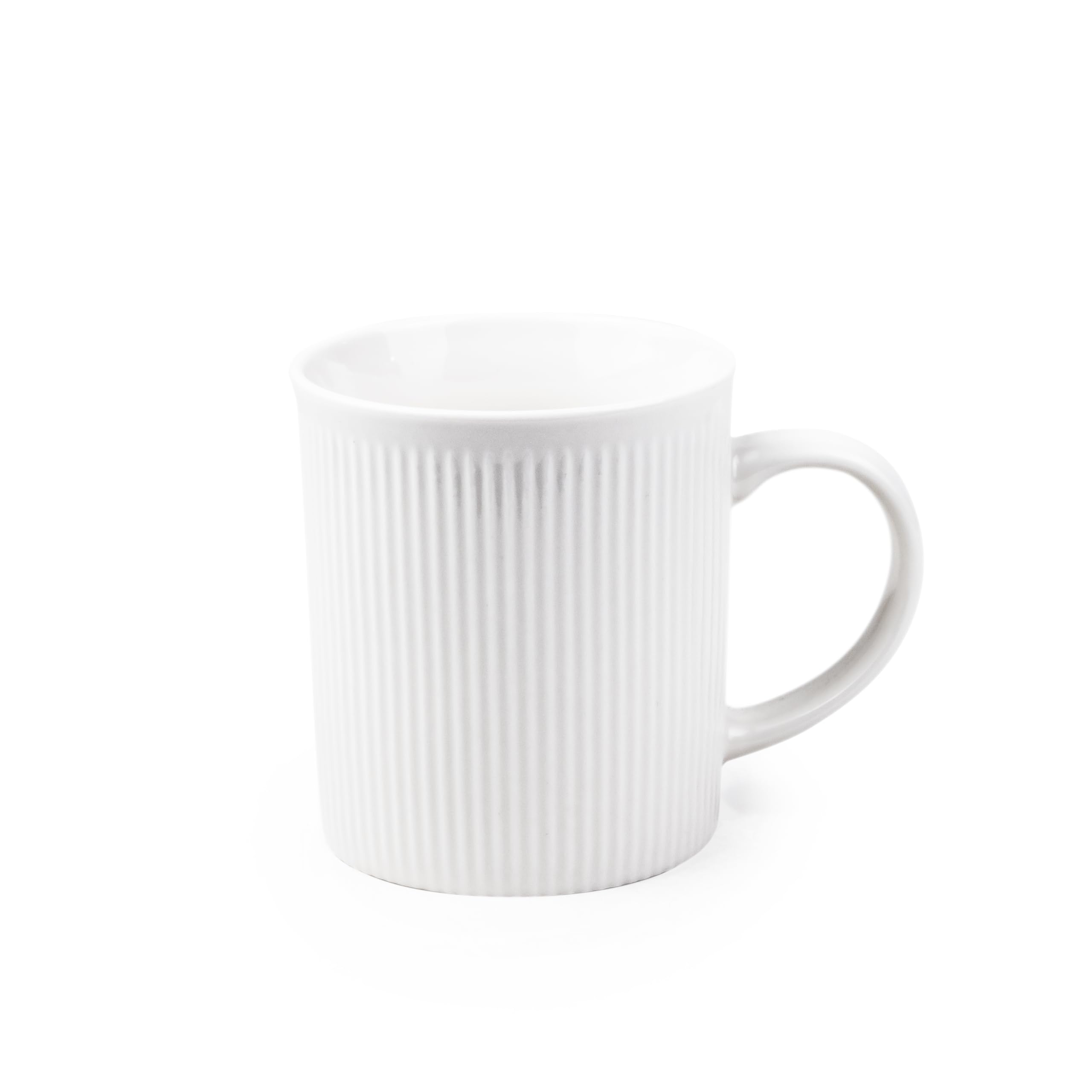 Bone China Shallow 340ml Porcelain Ceramic Cup Tea Coffee Mug- 8.1x8.9cm White