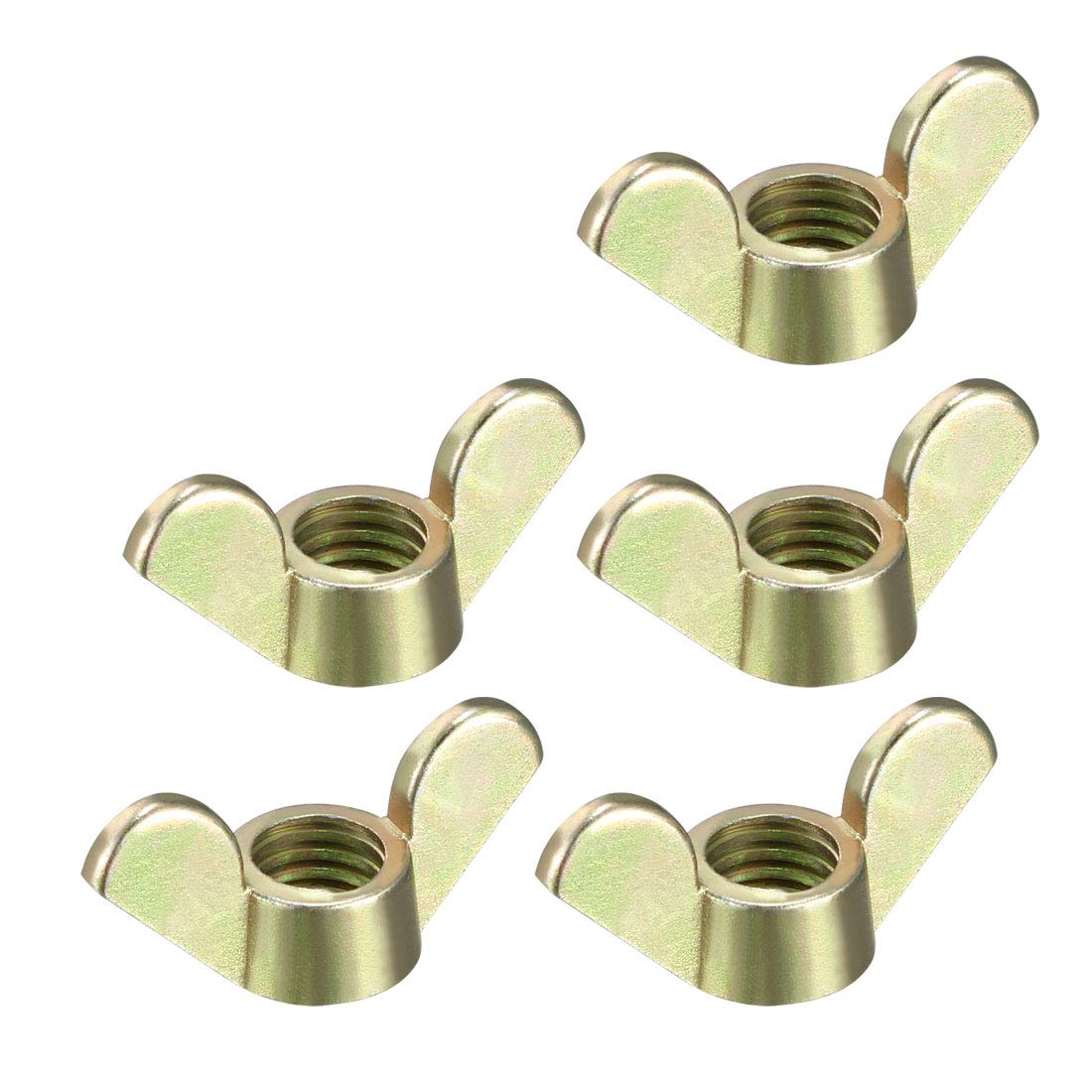 uxcell M8 Wing Nuts Zinc Plated Fasteners Parts Hurrican Screws Cymbals Butterfly Nut Bronze Tone 5pcs