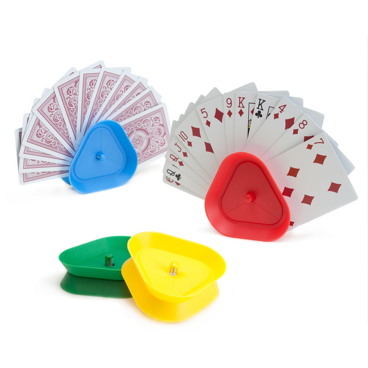 Brybelly Triangle Shaped Hands-Free Playing Card Holder, Original Version 4 Count (Pack of 1)