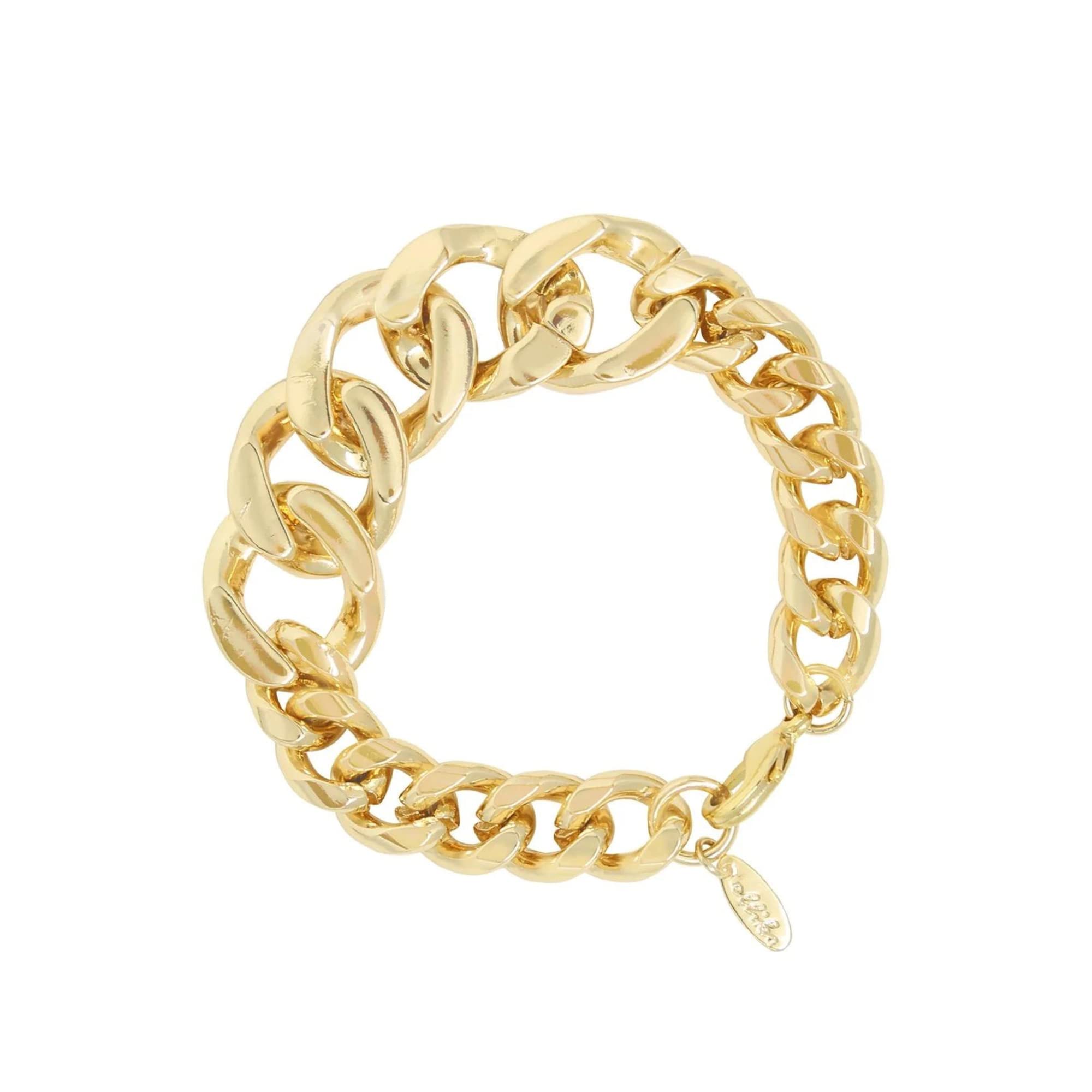 EttikaGold Plated Bracelet for Women. Big, Bad and Bold 18k Gold Plated Chunky Chain Link Bracelet. Fashion Jewelry.