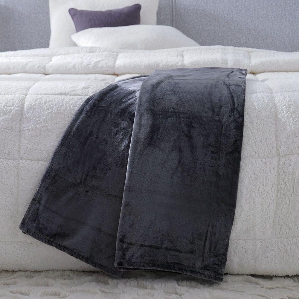 Danube Home Micro Flannel Blankets Double 220X240Cm Silver