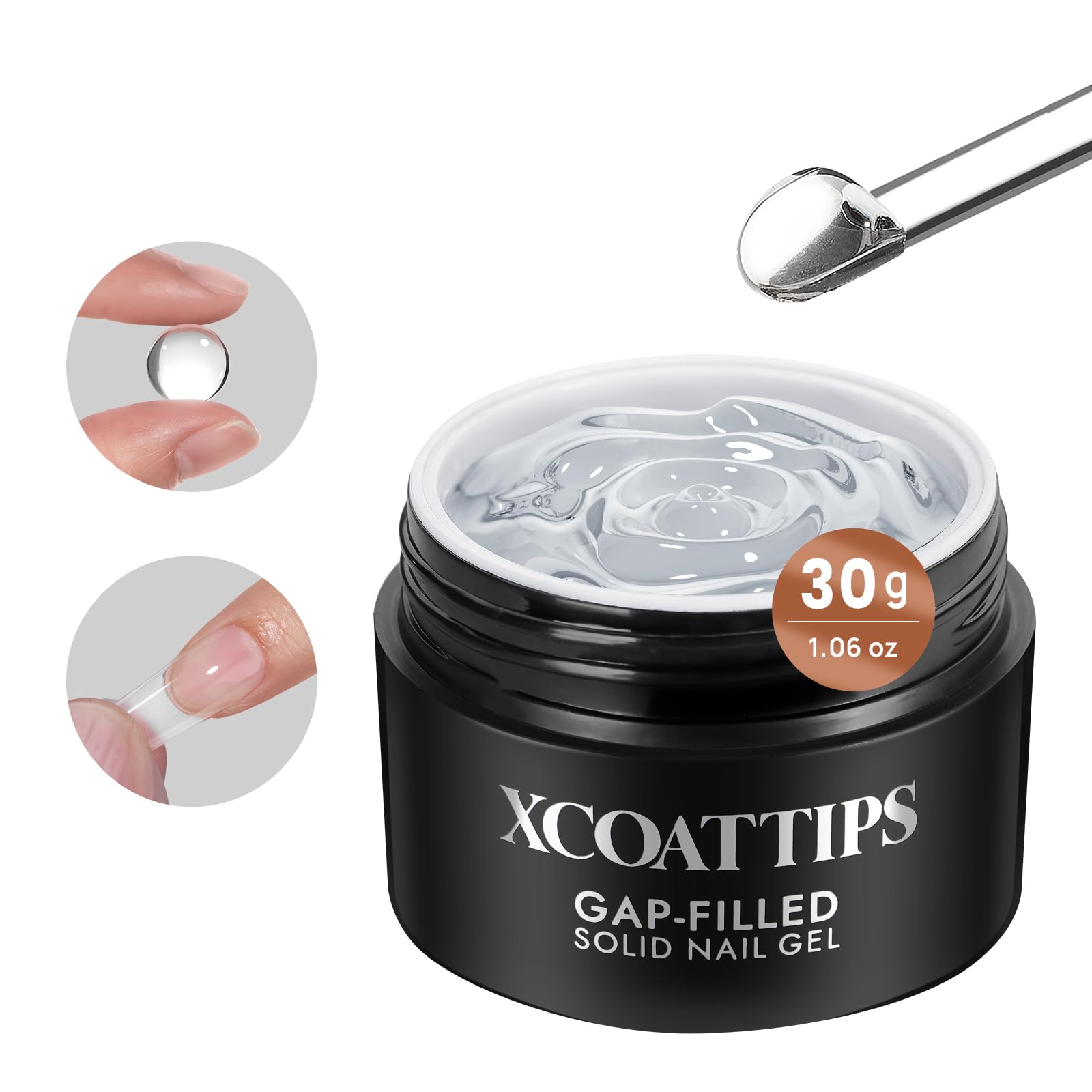 BTArtboxnails XCOATTIPS Solid Nail Glue Gel - 30g Gap-filled Gel Nail Glue for Nail Tips Press on Nails, Upgrade Cure Needed UV Nail Glue for Acrylic Nails, Long Lasting Strong Gel Glue for Fake Nails