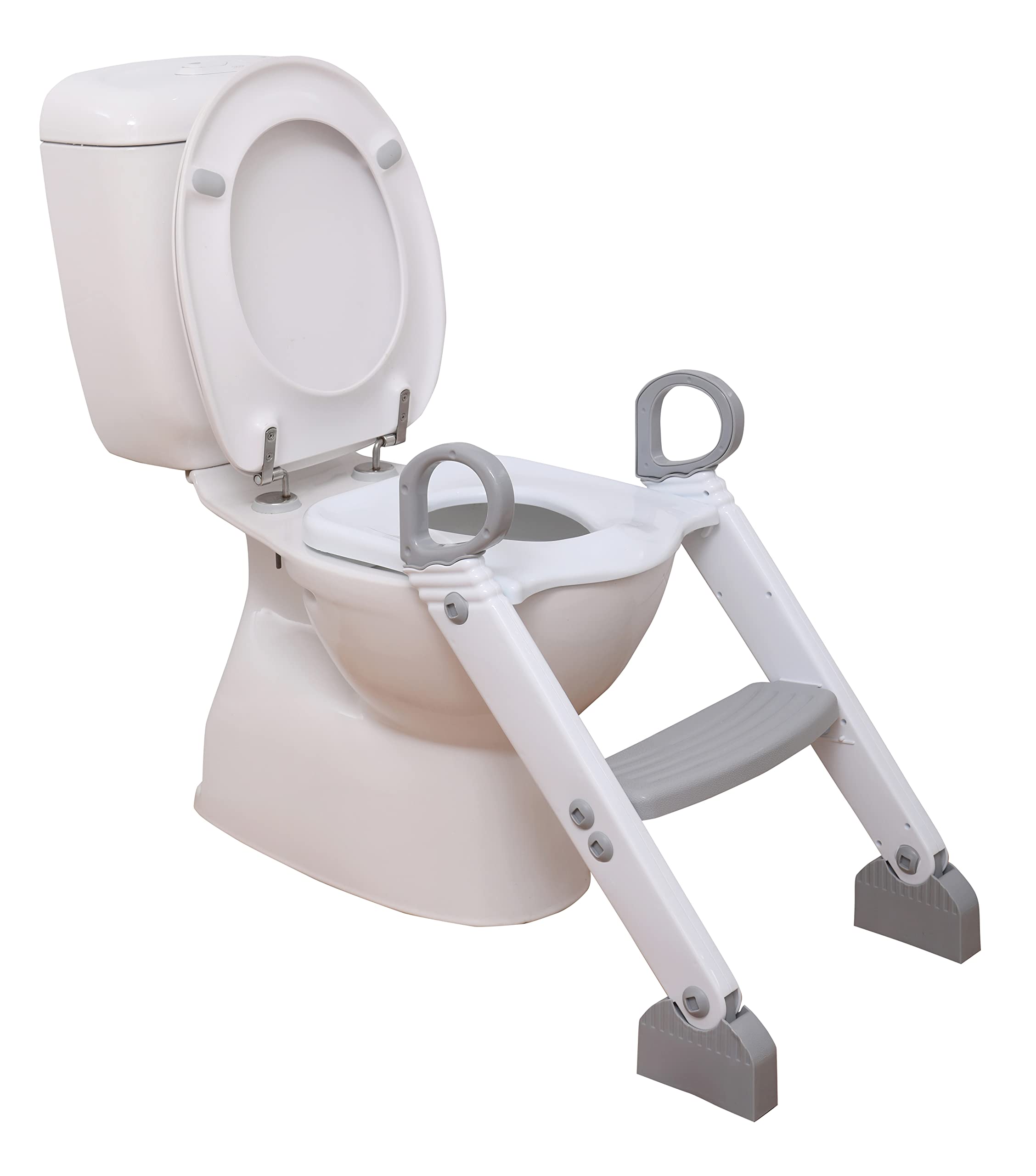 DreambabyPotty Seat with Steps Toilet Training Seat - 2-Level Adjustable Potty Seat- Grey/White - Kids toilet seat attachment