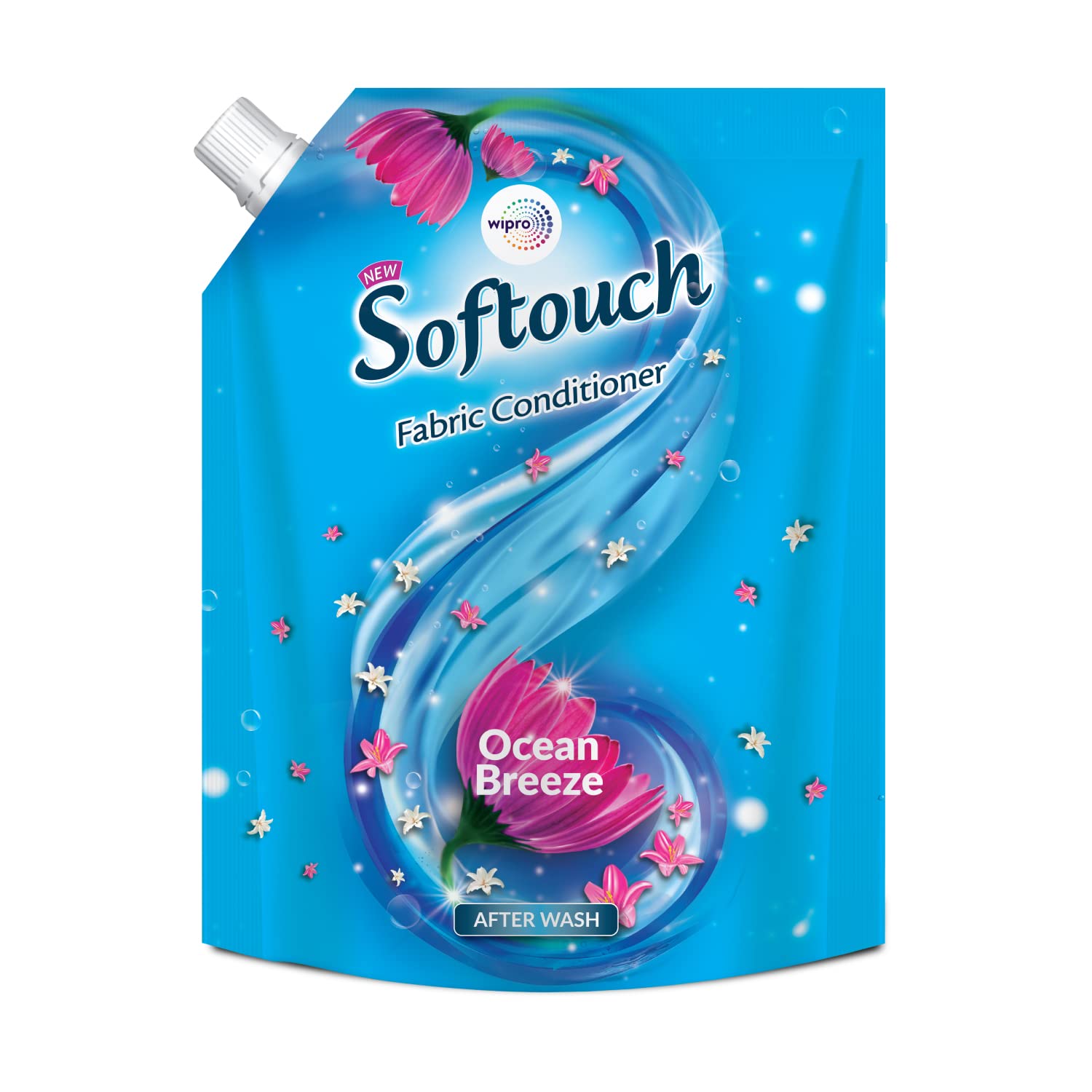 Softouch Ocean Breeze 2L Fabric Conditioner with Encapsulation Technology| After Wash Liquid Fabric Softener With Antibacterial Protection & Long-Lasting Jasmine, Citrus & Rose Fragrance