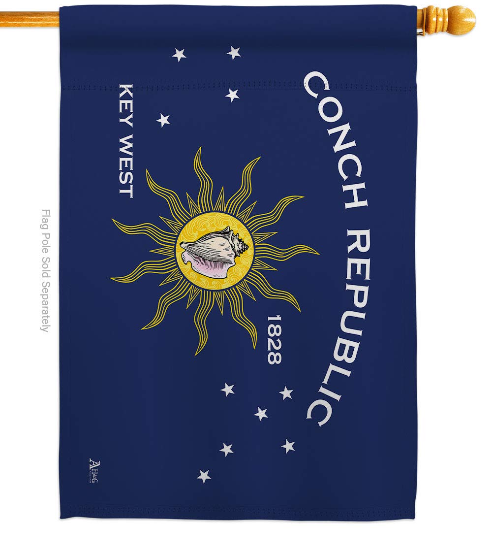 Conch Republic House Flag Regional Nation International World Country Particular Area Decoration Banner Small Garden Yard Gift Double-Sided, Made in USA