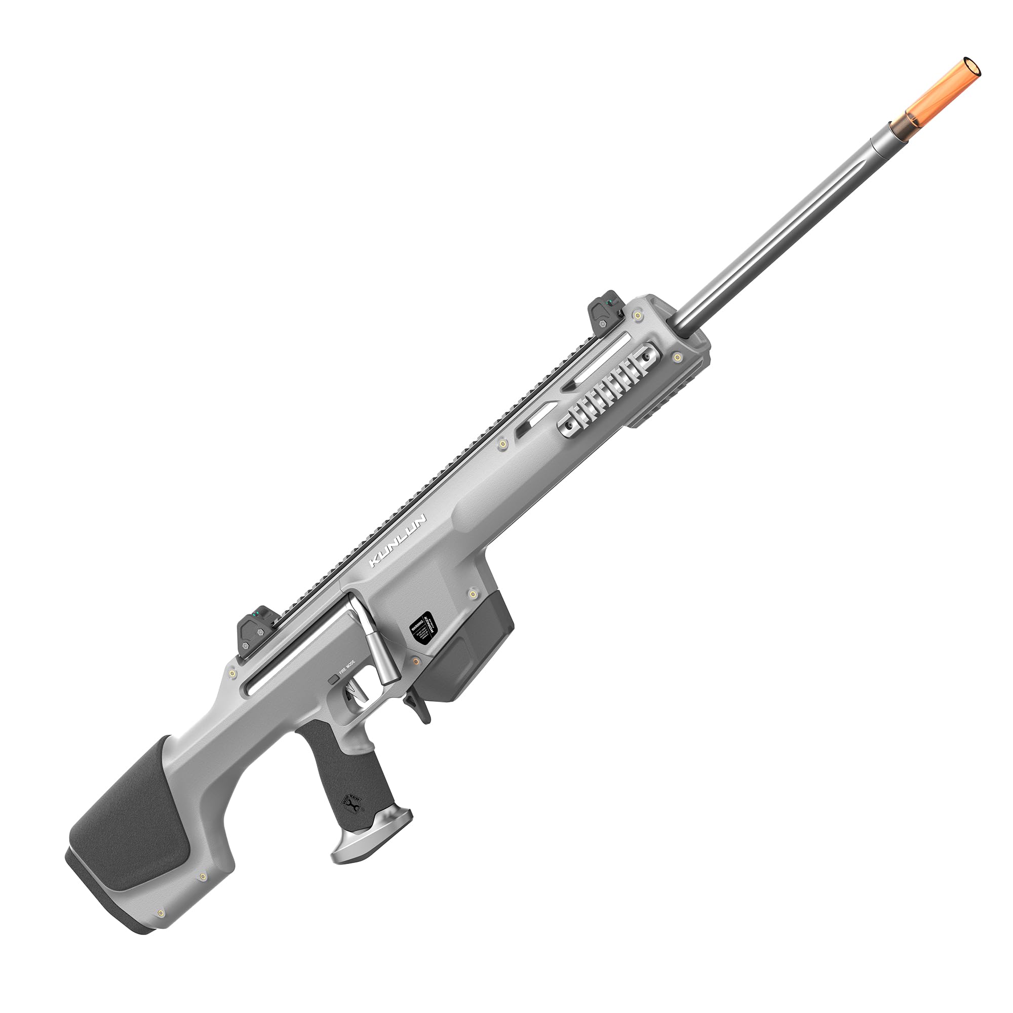 WORKER KunLun Blaster Bolt Action Half Size Foam Dart Sniper Toy with Orange Tips (Grey)