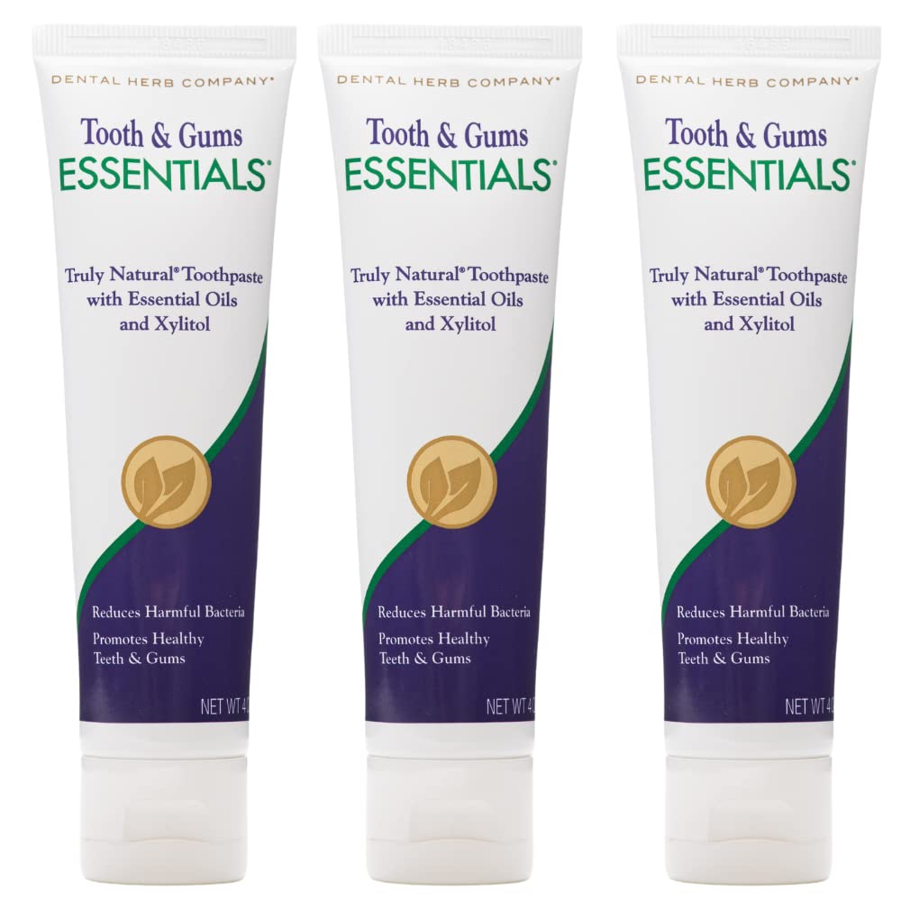 Dental Herb Company Essentials Toothpaste (4 oz.) Fluoride-Free & Antimicrobial for Whole Mouth Protection (3 Pack)