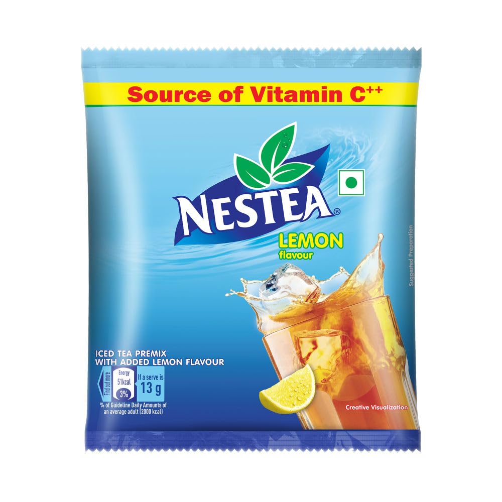 NESTEA Powder Instant Iced Tea | Refreshingly Good Taste | Made with Nilgiri Tea Leaves | Source of Vitamin C | 400g Pouch