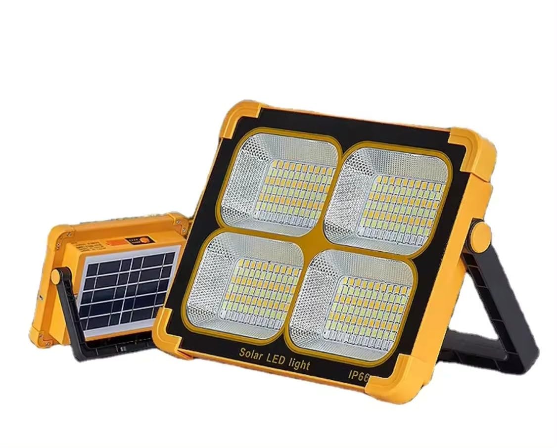 Explosion-Proof Light Solar Powered LED Light Portable High Lumen Flood Light with Power Bank, Orange, FY-PT02-50W