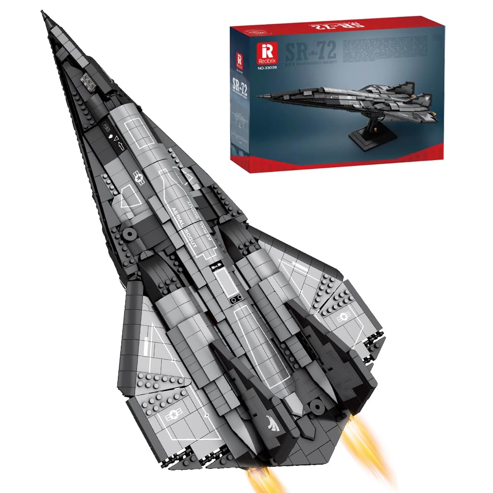 MISINI33039 SR-72 Reconnaissance Aircraft Building Blocks Set, 2071PCS Airplane Model Building Kits, STEM Educational Toys Gifts for Kids Teens and Military Fans