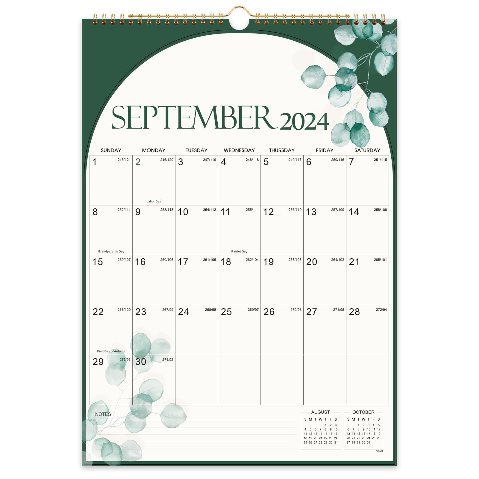 Tersus 2024-2025 Wall Calendar - 2025-2024 Calendar from SEP.2024 - DEC.2025, 17" x 12", 16 Months Large Wall Calendar 2024-2025 with Twin-Wire Binding, Blank Block